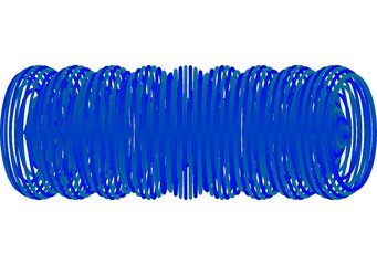 3 dimensional spiral in green and blue