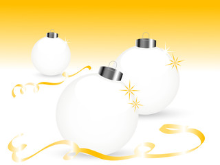 White christmas balls with ribbons
