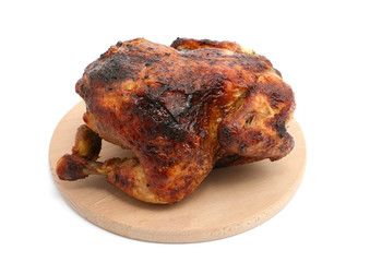 fried chicken on wooden plate