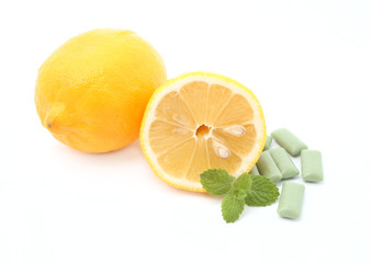lemon and mint with bubble gums