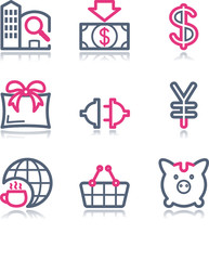 Color contour web icons, set 24