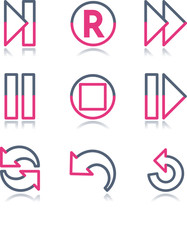 Color contour web icons, set 29