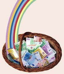 Regenbogen – Korb Geld