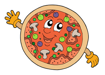 Cute smiling pizza