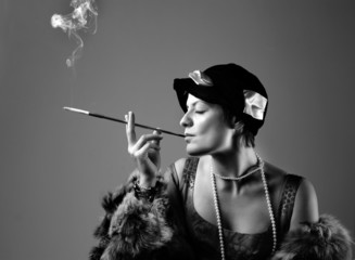 portrait of a smoking woman