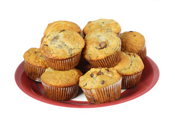 Muffins on a plate isolated on white