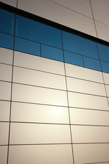 Steel wall of the modern building