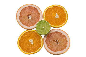 Miscellaneous citrus fruits sliced