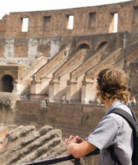 Young tourist in the Colosseum