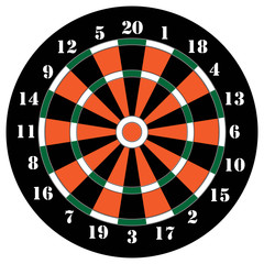 colorful darts game with sectors