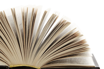 Open book isolated over white background