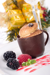 delicious Tiramisu cake in chocolate cup