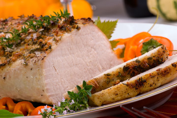 Delicious garlic thyme roast pork loin