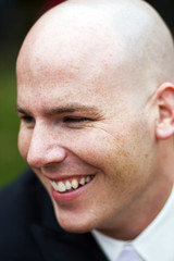 Obraz premium Handsome, Happy, Bald Man