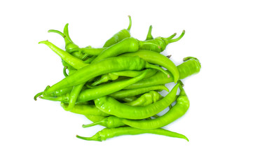 Green peppers isolated on the white background