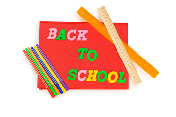 Back to school concept with various school items