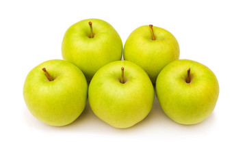 Green apples isolated on the white background