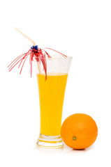 Orange cocktail isolated on the white background