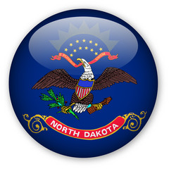 North Dakota state flag button - obrazy, fototapety, plakaty