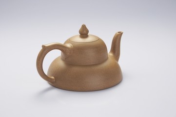 Chinese teapot on the white background
