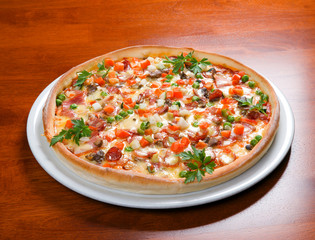 Fast food Pizza.Natural form foods.  Shot in a studio
