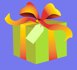 Cadeaux vert sur fond bleu