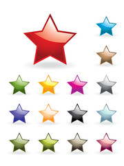 Fototapeta premium Collection of glossy stars