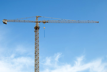 building crane over blue sky background