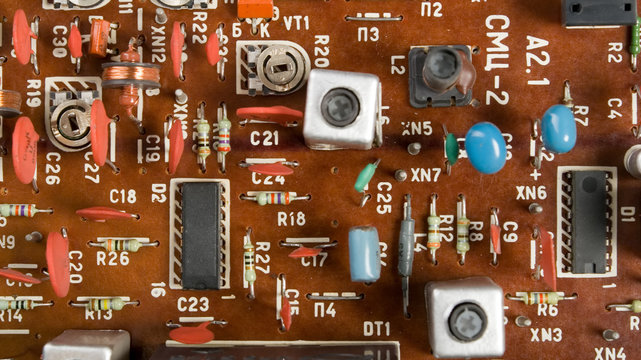There is computer microscheme with electrical ways