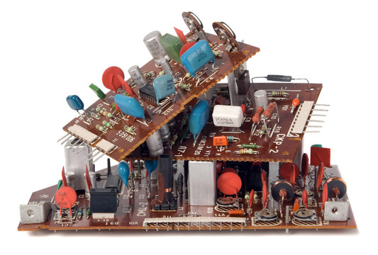 There is computer microscheme with electrical ways