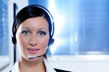 woman and call centre,look in camera