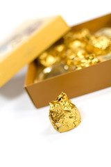 beautiful candies in box - golden colors