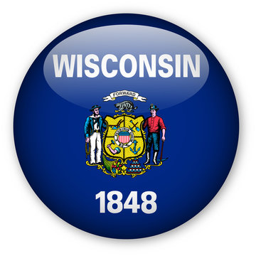 Wisconsin State Flag Button