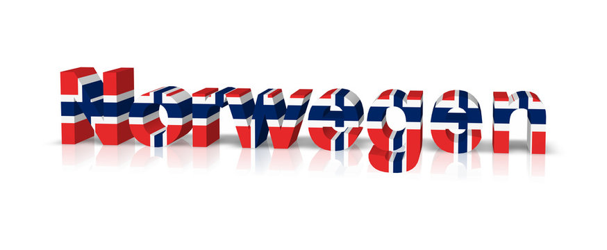 norwegen 3d text symbol reflektion