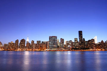 Midtown Manhattan skyline at Night Lights, NYC - 10003991