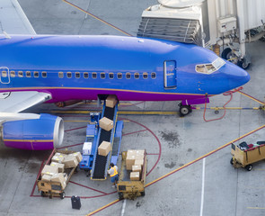 Aircraft loading freight