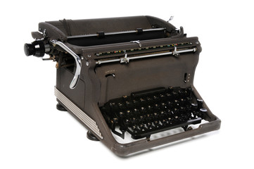 Vintage manual typerwriter isolated over a white background