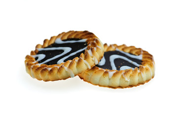 Christmas cakes with jelly isolated on white background