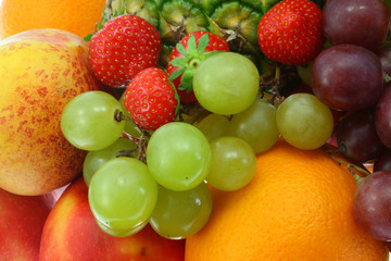 Colorful, fresh fruit for background.