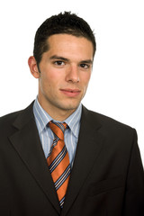 young business man portrait in white background