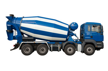 Mixer lorry isolated on white