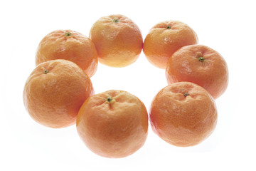 Chinese New Year Mandarins on White Background