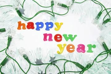 Decorative Light Bulbs with New Year Greetings