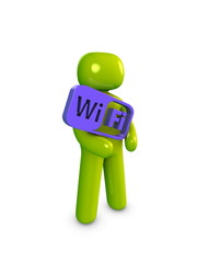 3d image, conceptual Wifi icon