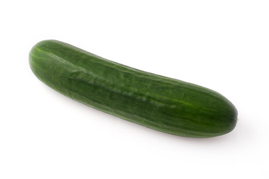 Cucumber on white background with clipping path