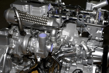 engine of modern car interior view