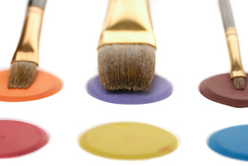 Paintbrush and paint