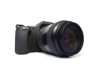 Digital SLR camera isolated on white background