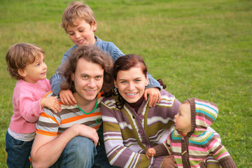 Fototapeta premium family of five outdoor