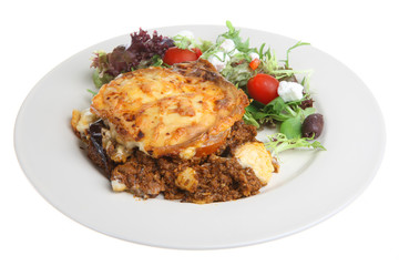 Moussaka with Greek salad